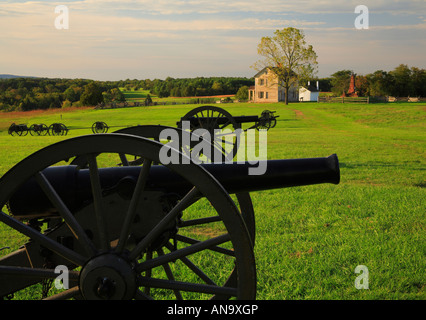 Kanonen und Henry House, Manassas National Battlefield Park, Manassas, Virginia Stockfoto