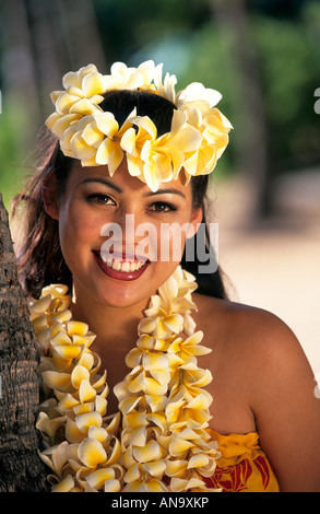 Hula-Mädchen Oahu Hawaii USA Stockfoto