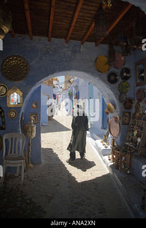 Torbogen in der Medina, Chefchaouen, Marokko Stockfoto