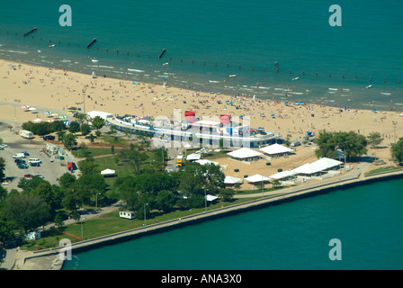 Luftaufnahme des Lincoln Park und Lake Michigan aus dem John Hancock Center in Chicago Illinois, USA Stockfoto