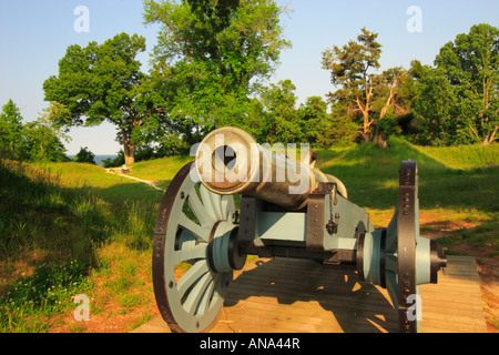 Kanone auf Yorktown Battlefield, Colonial National Historical Park, Yorktown, Virginia, USA Stockfoto