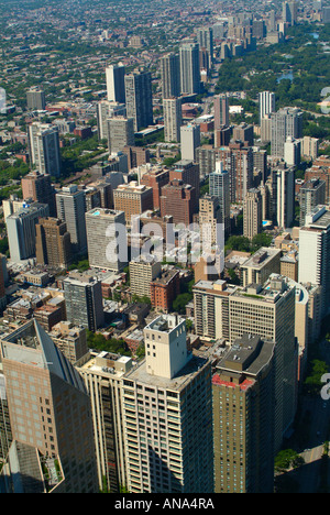 Luftbild suchen nördlich von John Hancock Center von Downtown Chicago Illinois USA Stockfoto