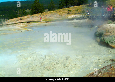 Buttern Kessel an Mud Volcano Trail Yellowstone-Nationalpark Wyoming USA Stockfoto