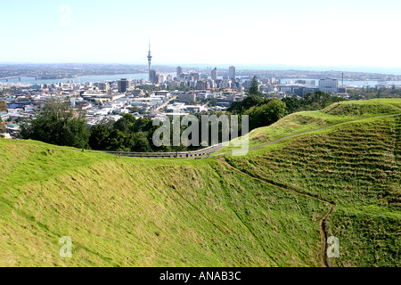 Blick auf die Stadt vom Mt Eden New Zealand Auckland Stockfoto