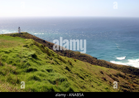 Cape Reinga Leuchtturm über meeting Point der Tasman Sea und dem Pazifischen Ozean die meisten nördlichen Punkt New Zealand Stockfoto