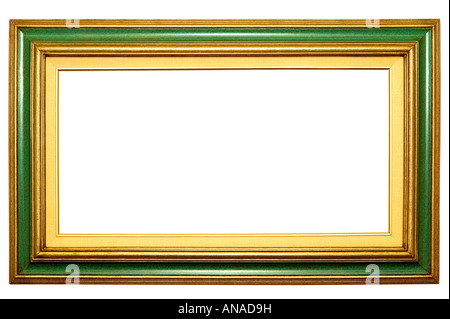 Grün und Gold Bilderrahmen mit leeren Arbeitsfläche Stockfoto