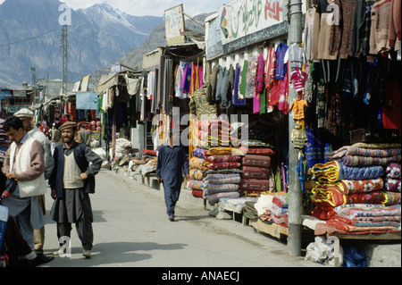 Pakistan NWFP lokale Beschriftung Stammesgebiet Gilgit Basar Stockfoto