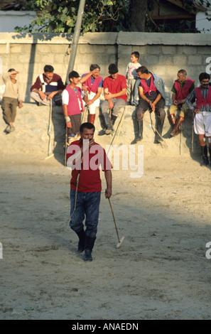 Pakistan NWFP lokale Beschriftung Stammesgebiet Gilgit Polospiel Stockfoto