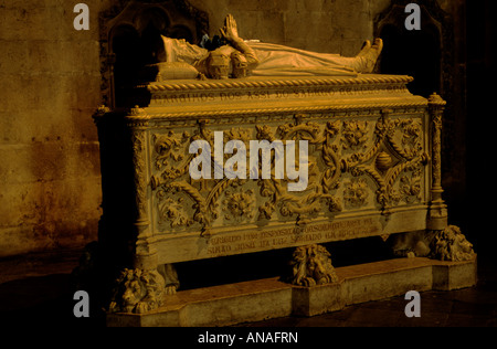 Das 19. Jahrhundert Grab von Vasco da Gama (c 1640 1524) in Lissabons Mosteiro Dos Jerónimos Stockfoto