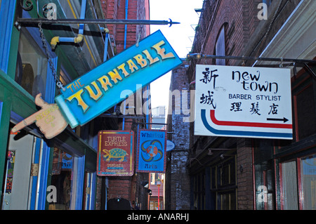 Enge Gasse in China Town Victoria Vancouver Island BC Kanada.  BCX 0513 Stockfoto