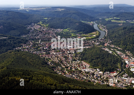 Luftaufnahme von Eberbach am Neckar, Deutschland, Baden-Württemberg, Eberbach Stockfoto