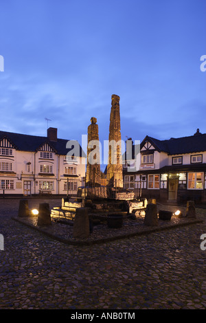 Die sächsischen Kreuze in Sandbach Cheshire UK Stockfoto