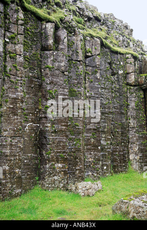 Nahaufnahme von vulkanischem Basaltsäulen Dverghamrar Island Stockfoto