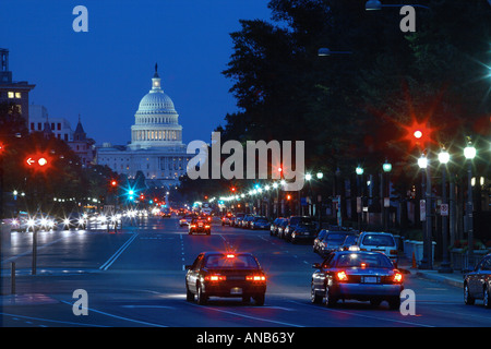 Pennsylvania Avenue und dem Kapitol, Washington DC USA Stockfoto