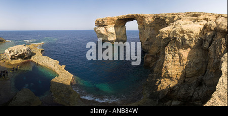 Das blaue Loch und das blaue Fenster, Dwerja Point, Gozo, Malta, Europa Stockfoto