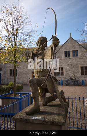 Robin Hood Statue Thoresby Hall Park Nottinghamshire Großbritannien Stockfoto