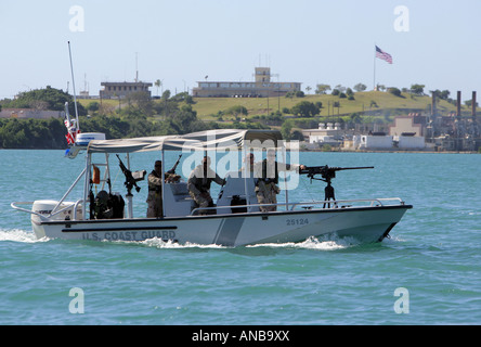United States Coast Guard auf Patrouille in Guantanamo Bay, US Naval Station, Kuba Stockfoto