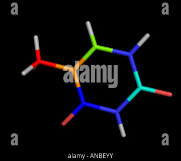 Thymin in der Pyrimidine Familie, Bestandteil von Desoxyribonukleinsäure DNA Stockfoto