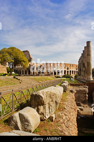 Eine Ansicht des Kolosseums von Roman Forum, Rom, Italien Stockfoto