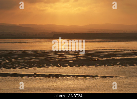 Sonnenuntergang über Budle Bay in Northumberland, England Stockfoto