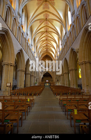 Innenraum der Wells Cathedral, Somerset, England, UK Stockfoto