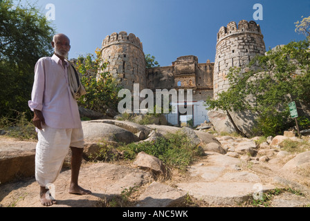 Anegundi Fort Hampi Karnataka Indien Stockfoto