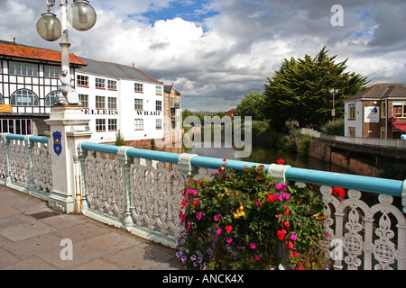 Taunton Stadt Brücke Fluss Ton somerset England uk gb Stockfoto