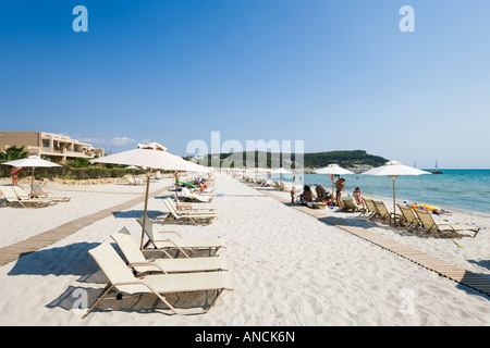 Strand, Sani, Kassandra Halbinsel Chalkidiki, Griechenland Stockfoto