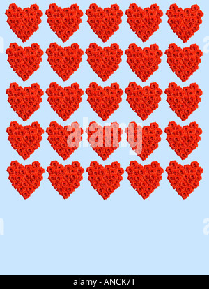Valentine Hearts bestehend aus roten Rosen Stockfoto