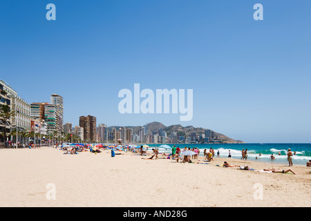 Playa de Levante, Benidorm, Costa Blanca, Spanien Stockfoto