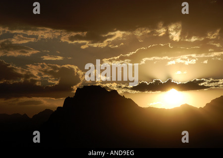 Sonnenuntergang am Grand-Teton-Nationalpark, Wyoming, USA Stockfoto