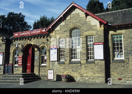 Haworth Bahnhof, North Yorks, UK Stockfoto
