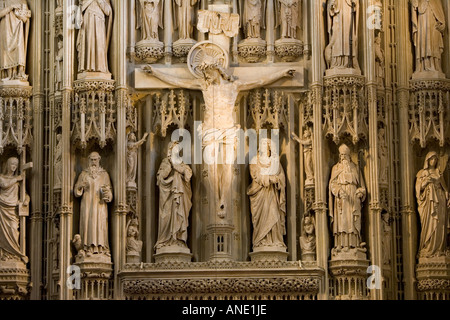 Die Wallingford Bildschirm viktorianischen Ersatz in St. Alban s Cathedral in Hertfordshire, Vereinigtes Königreich Stockfoto