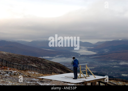 Nevis Range befindet sich im Herzen der schottischen Highlands auf dem höchsten Gipfel der Berg Aonach Mor die achte in Großbritannien Stockfoto