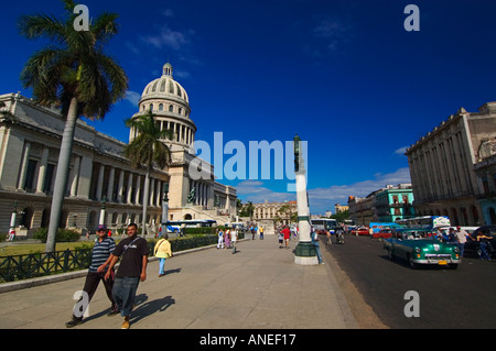 Paseo del Prado (Paseo de Marti), Capitolio Nacional, Centro Habana und Prado, Havanna, La Habana, Kuba Stockfoto