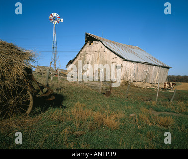 Wirtschaftsgebäude und Scheunen, Iowa, USA. Ross alte Scheune, in der Nähe von Stein-Stadt. Stockfoto
