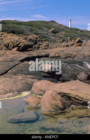 Küstenlandschaft, "Cape Leeuwin" Leuchtturm in der Nähe von Augusta Town, South West Australia. Stockfoto