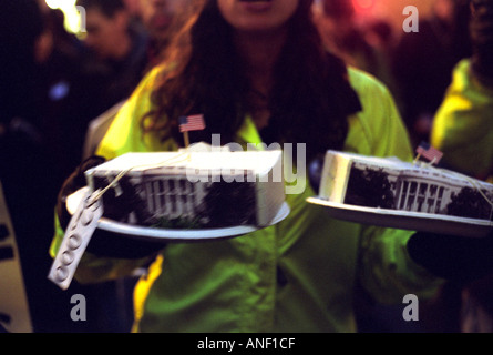 Anti-Bush-Demonstrationen in Boston, Massachusetts Stockfoto