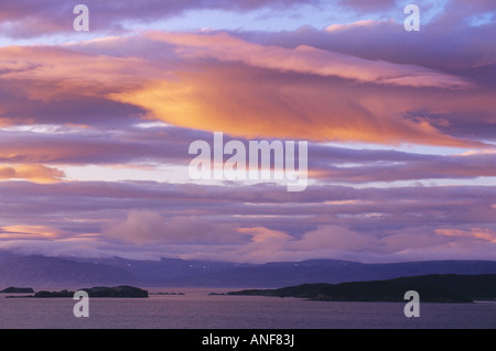 Licht über Humber Arm in der Nähe von Franzose Cove, Newfoundland, Kanada zu stürmen. Stockfoto