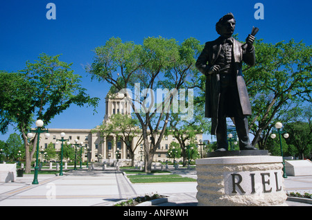 Louis Riel an Manitoba Legislature, Winnipeg, Manitoba, Kanada. Stockfoto