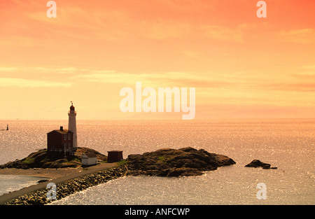 Fisgard Leuchtturm, Fort Rodd Hill National historic Site, British Columbia, Kanada Stockfoto