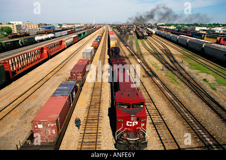 Bahnanlagen, Winnipeg, Manitoba, Kanada Stockfoto