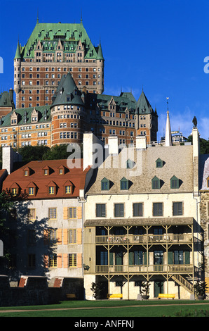 Chateau Frontenac, historischen Unterstadt, Quebec City, Kanada Stockfoto