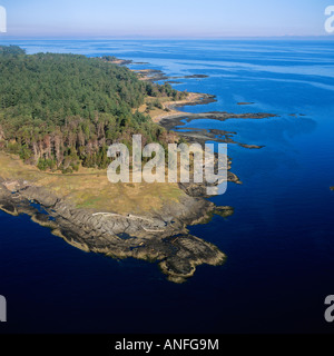 Luftaufnahmen von Hornby Island, Strait Of Georgia, British Columbia, Kanada. Stockfoto