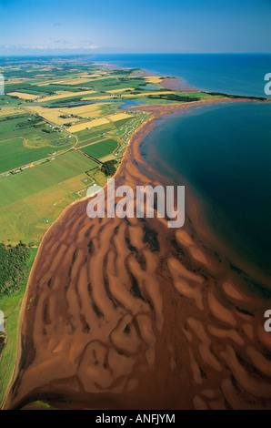 Luftaufnahmen von Ackerland, Prince Edward Island, Kanada. Stockfoto