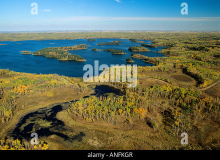 Antenne des Elk Island National Park, Alberta, Kanada. Stockfoto