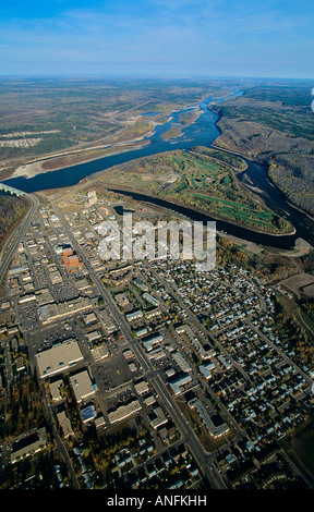 Luftbild von Fort McMurry, Alberta, Kanada. Stockfoto