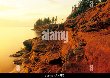 Sandstein-Klippen am Seacow Head, Prince Edward Island, Kanada. Stockfoto