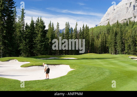 Golfen in Kananaskis Country, Alberta, Kanada. Stockfoto