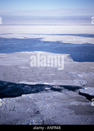 Schmelzen der Eisdecke, Hudson Bay, Pfannkuchen-Eis, Wapusk-Nationalpark, Manitoba, Kanada Stockfoto